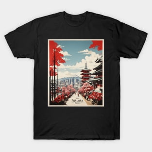 Fukuoka Japan Vintage Poster Tourism 2 T-Shirt